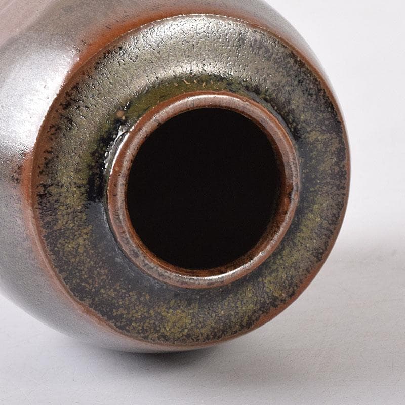 茶道具　丹波焼　市野信水作　肩衝茶入　仕覆付　共箱　V　7297