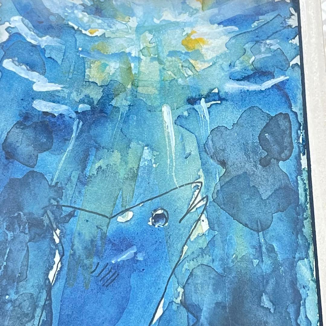 今孤独でも光をあきらめないサメ/原画イラスト